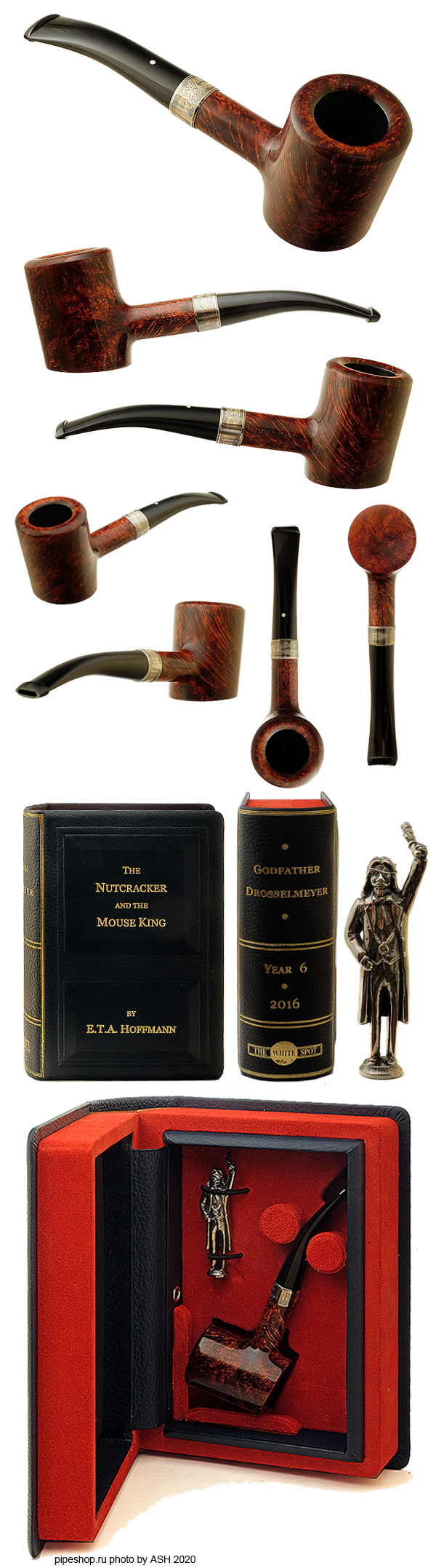   ALFRED DUNHILL`S THE WHITE SPOT CHRISTMAS PIPE 2016 "GODFATHER DROSSELMEYER" 67/300 AMBER ROOT 5120