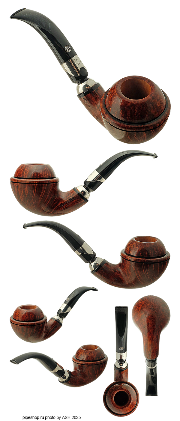   MASTRO DE PAJA UNICA POTY 2001 SMOOTH BENT RHODESIAN WITH SILVER ESTATE NEW UNSMOKED,  9 