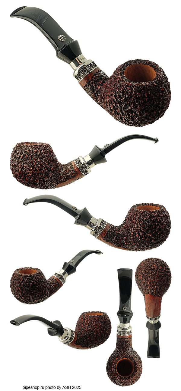   MASTRO DE PAJA UNICA POTY 1999 RUSTIC BENT APPLE WITH SILVER ESTATE NEW UNSMOKED,  9 