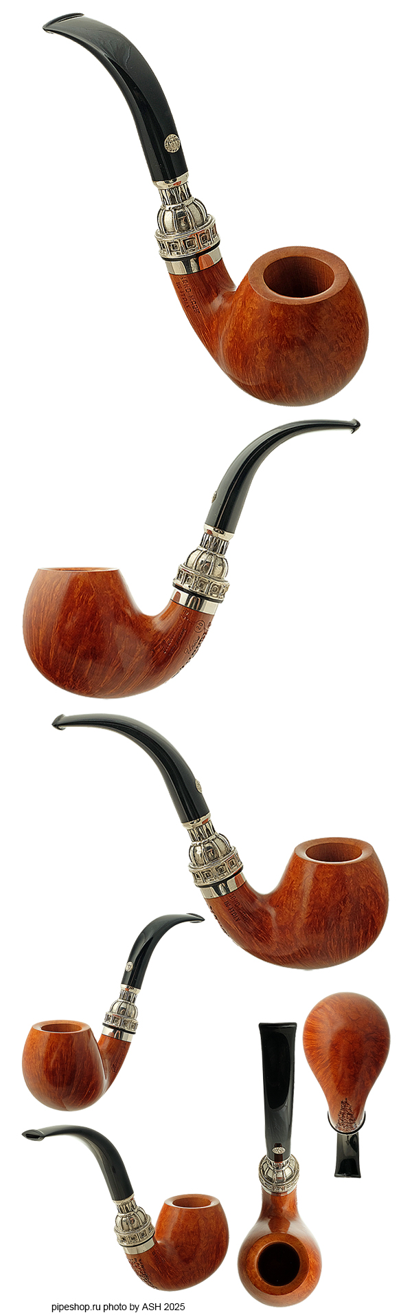   MASTRO DE PAJA UNICA 2D SEMIRUSTIC BENT APPLE WITH SILVER ESTATE NEW UNSMOKED,  9 